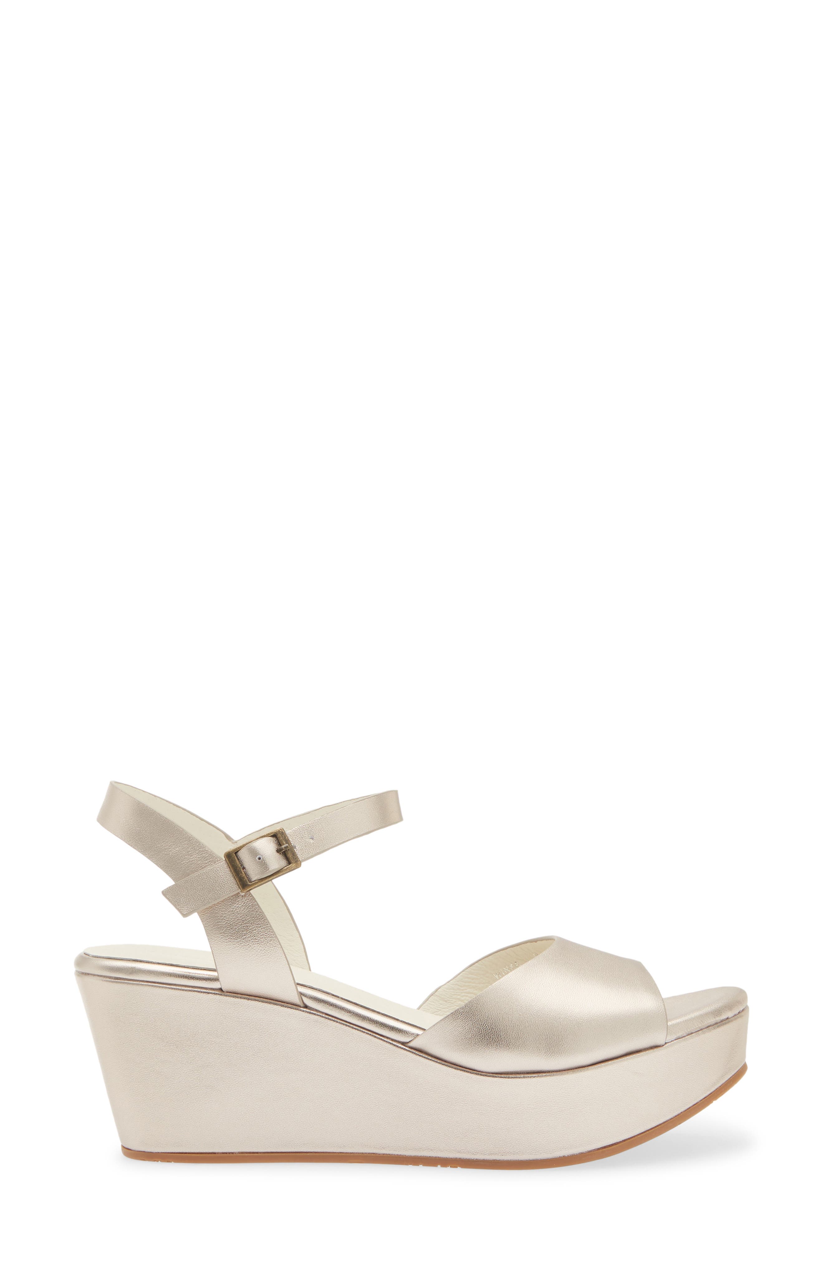 Winka Platform Wedge Sandal, Alternate, color, PLATINUM LEATHER