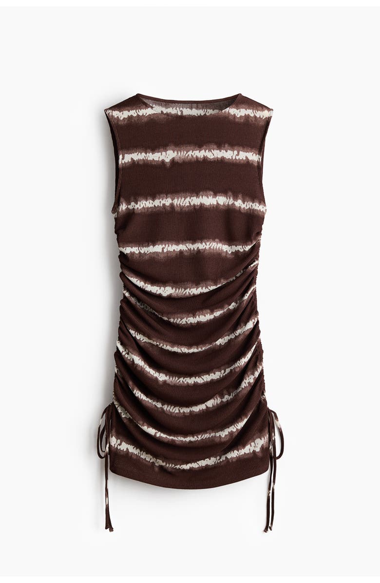H&M Drawstring-detail Beach Dress, Main, color, Dark Brown/Tie-Dye