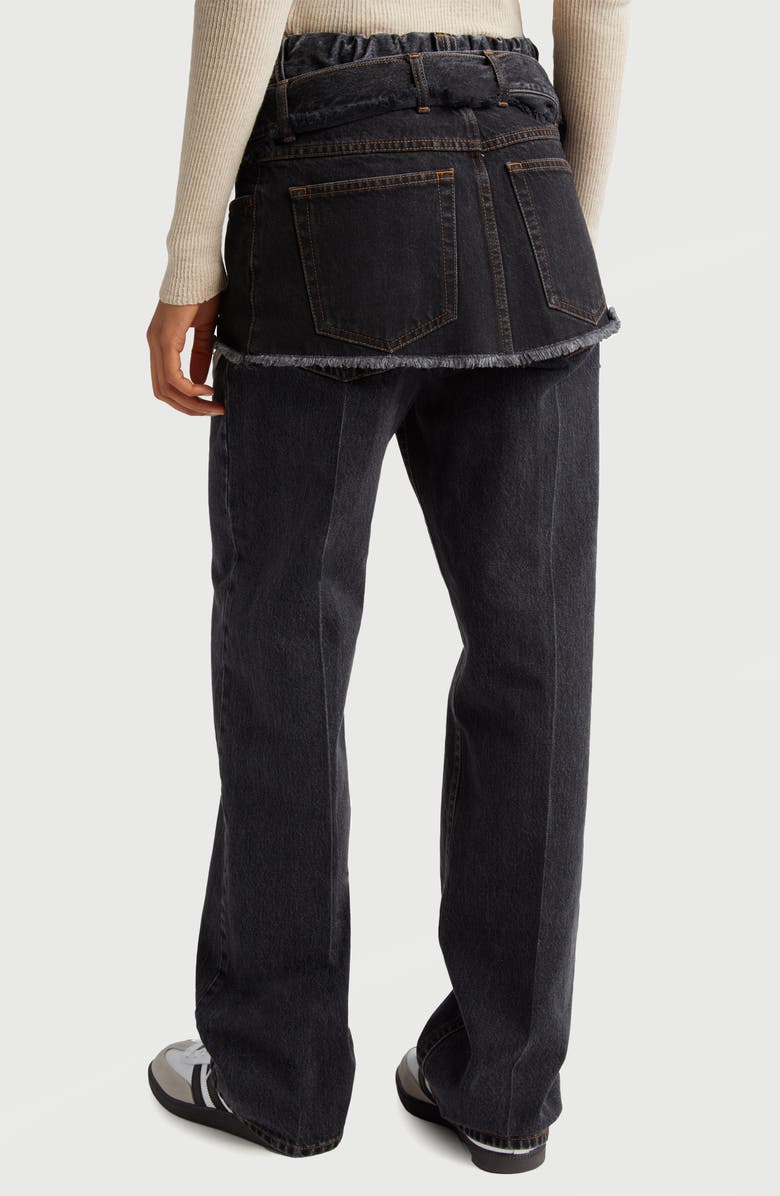 Meryll Rogge Straight Leg Jeans with Removable Deconstructed Overlay, Alternate, color, 