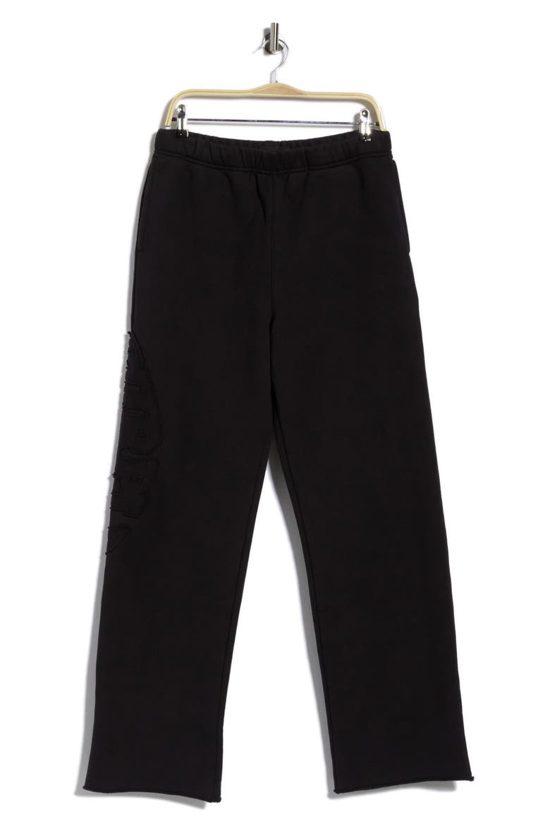Heavyweight Cotton Fleece Cutoff Sweatpants, Alternate, color, BLACK