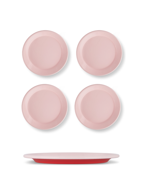 Elifle Two Tone Enamel Dinner Plate In Pink