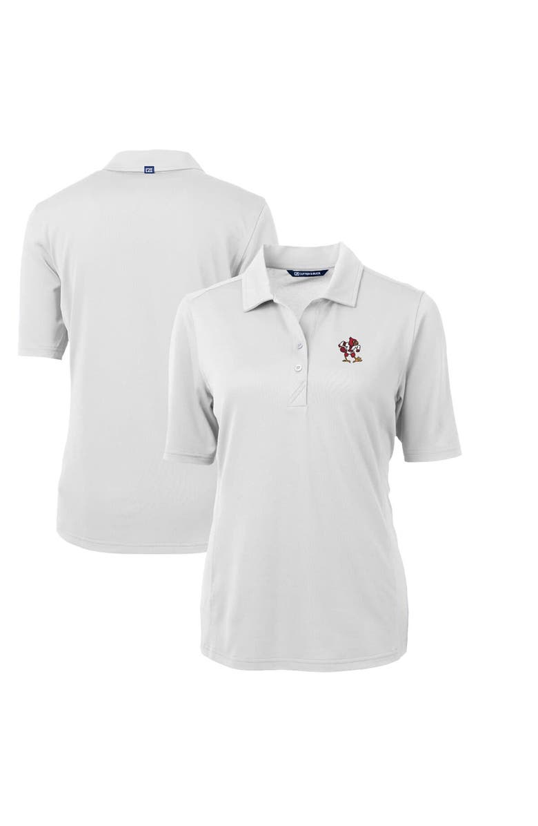 Cutter & Buck Women's Cutter & Buck White Louisville Cardinals Team Virtue Eco Pique Recycled Polo, Main, color, 