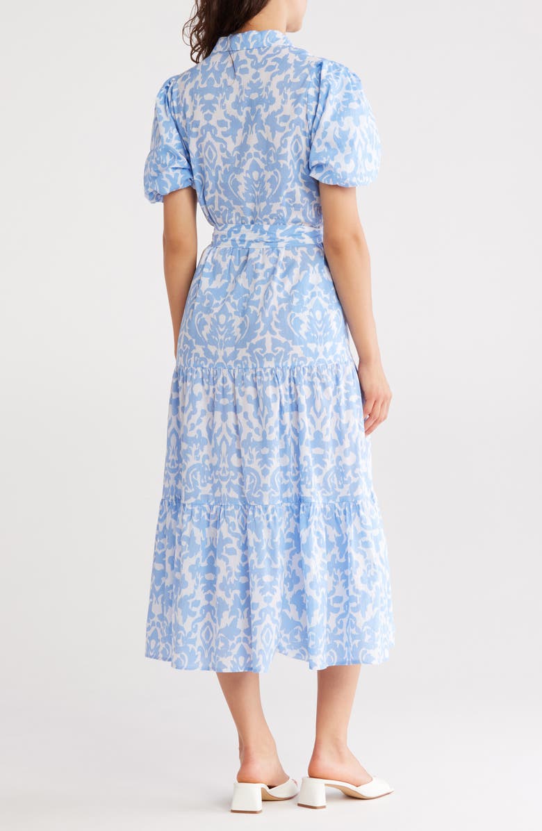 Ellen Tracy Tiered Puff Sleeve Shirtdress, Alternate, color,