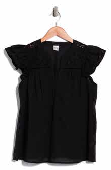Melrose and Market Short Sleeve Eyelet Top
