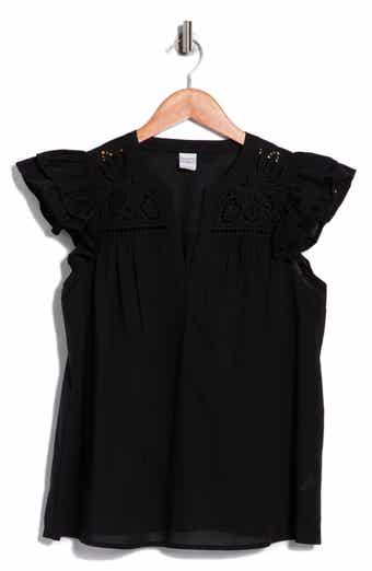 Melrose and Market Short Sleeve Eyelet Top