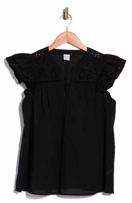 Melrose and Market Short Sleeve Eyelet Top