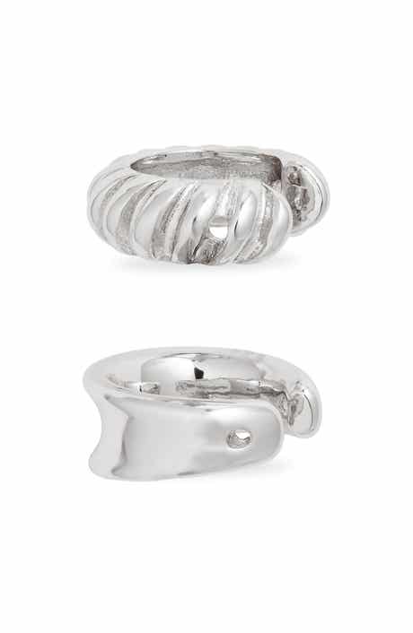 Open Edit Set of 2 Cuff Earrings