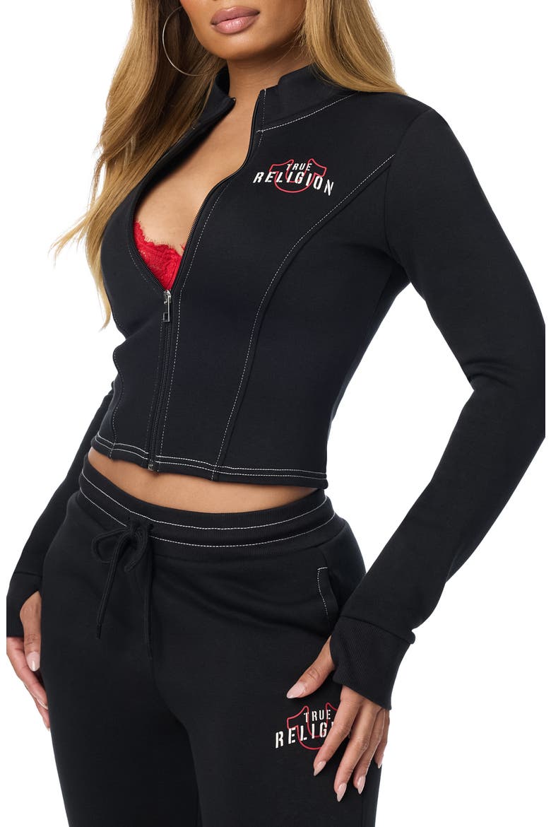 Full Zip Hoodie, Alternate, color, JET BLACK