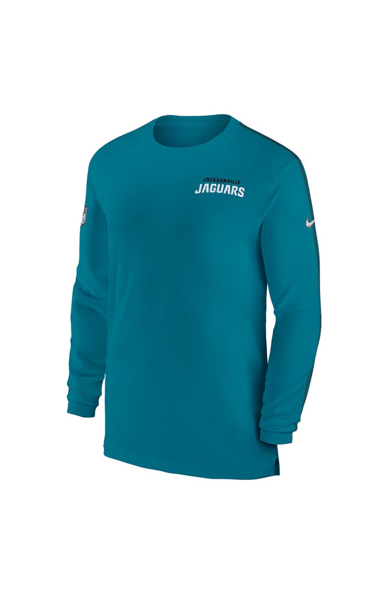 Nike Men's Nike Teal Jacksonville Jaguars Sideline Coach UV Performance Long Sleeve T-Shirt, Alternate, color, Teal