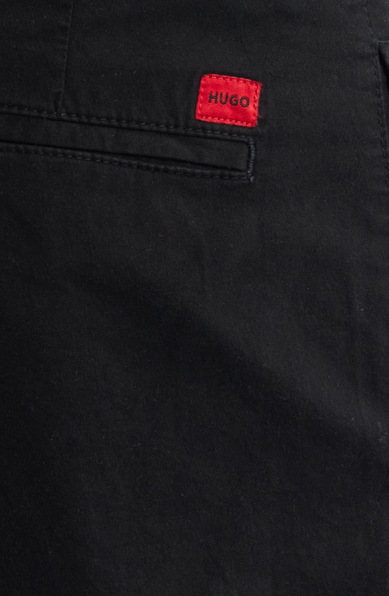 HUGO David Slim Fit Stretch Cotton Pants, Alternate, color, Black