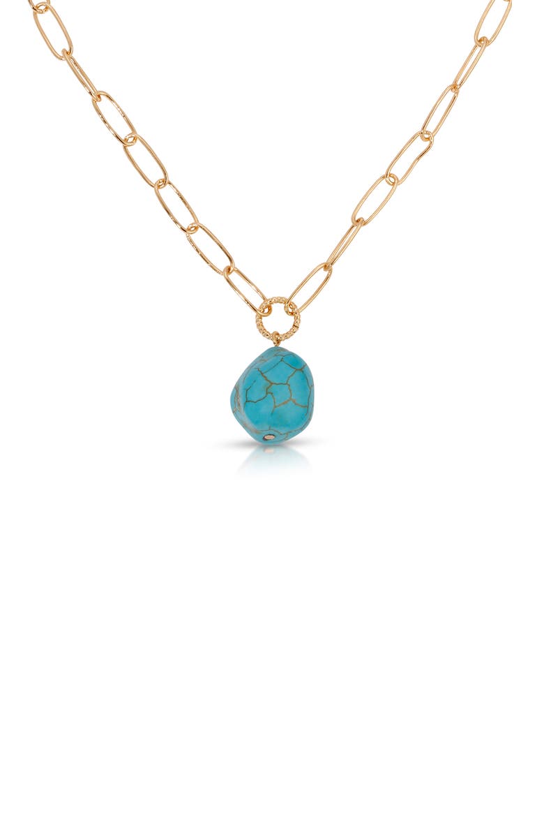 Ettika Turquoise Pendant Necklace, Main, color, Turquoise