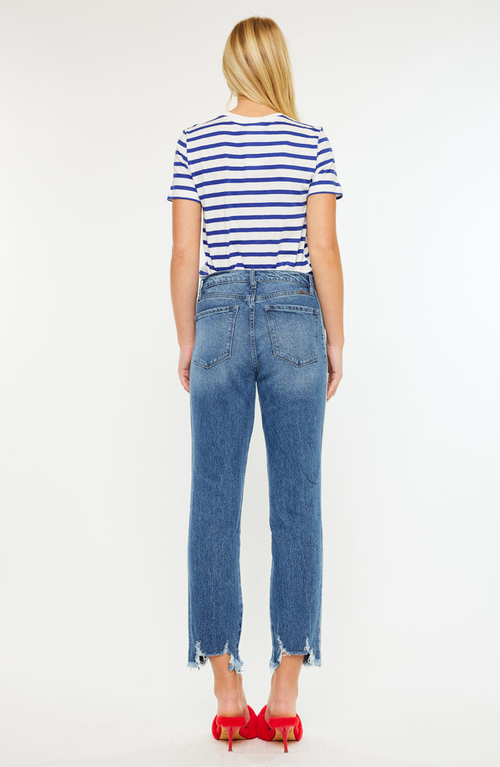 Kancan Erin High Rise Slim Straight Leg Jeans In Blue