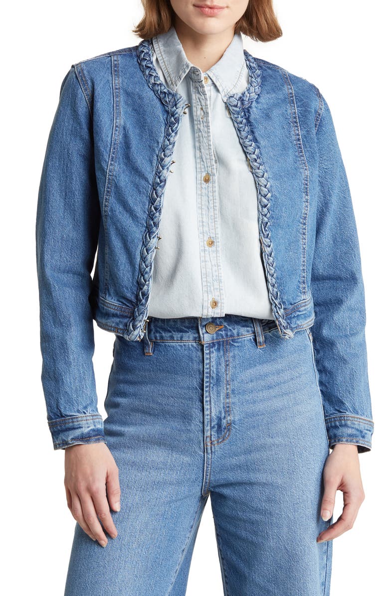 Habitual Braided Denim Jacket, Main, color,