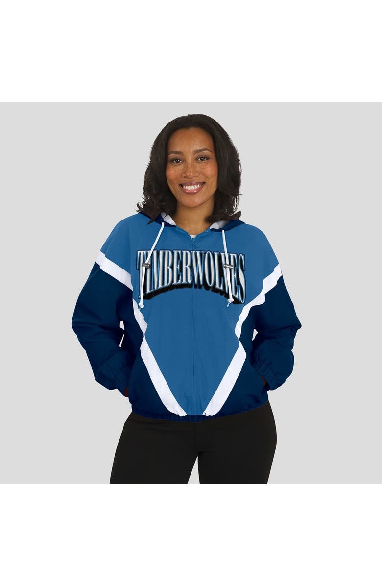 WEAR by Erin Andrews Women
s WEAR by Erin Andrews Blue/Navy Minnesota Timberwolves Color-Block Full-Zip Windbreaker, Alternate, color, Blue