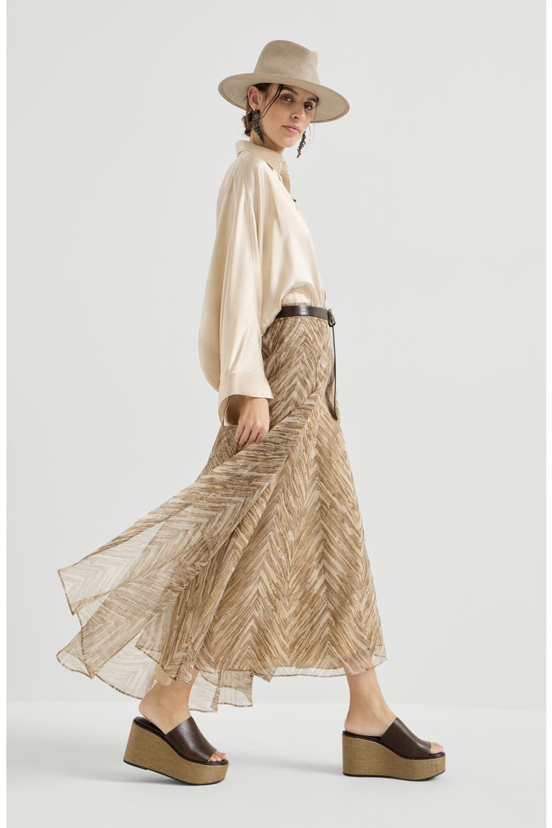 Paneled Circle skirt, Alternate, color, Beige