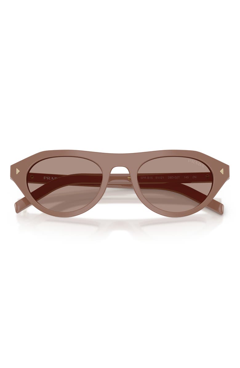 Prada 51mm Irregular Sunglasses, Alternate, color, Pecan / Brown