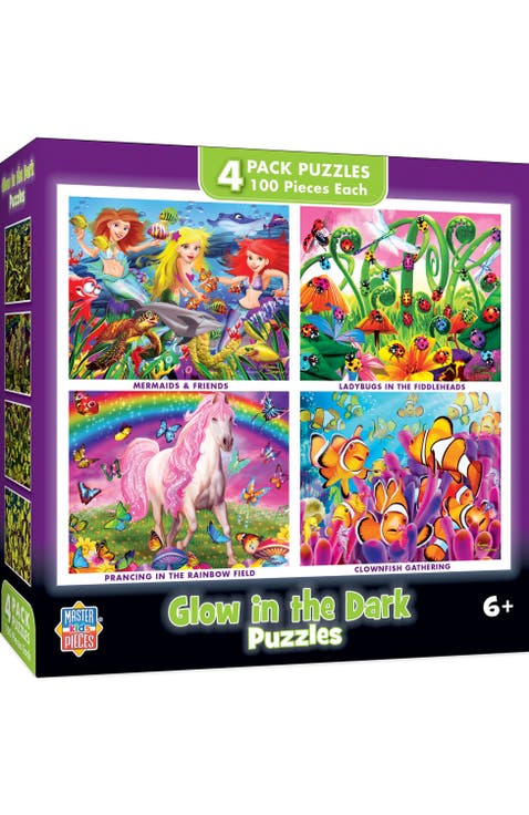Glow in the Dark 100pc Puzzles 4-Pack V1