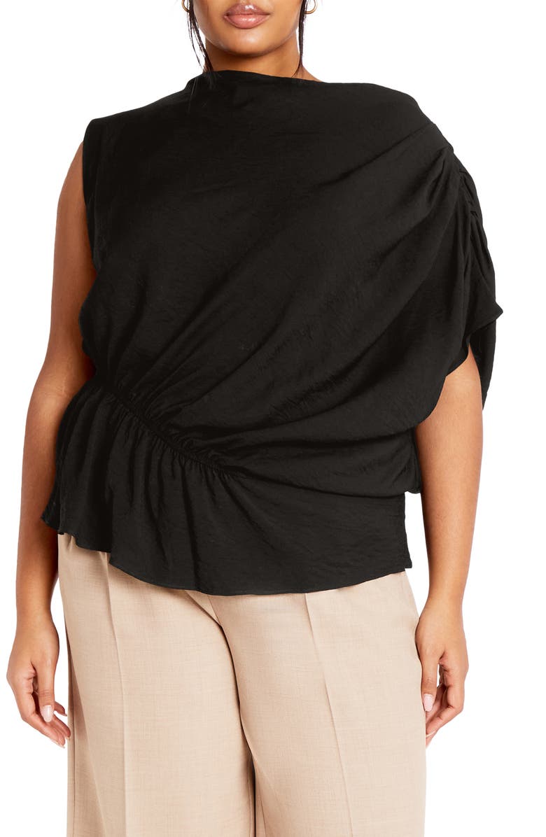 City Chic Ariel Asymmetric Woven Shirt, Main, color,