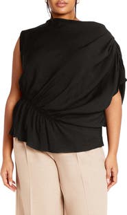 City Chic Ariel Asymmetric Woven Shirt