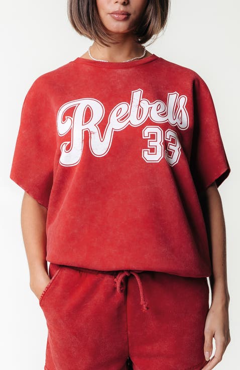 Rebels 33 Acid Wash Drppd Shldr Sweat SS