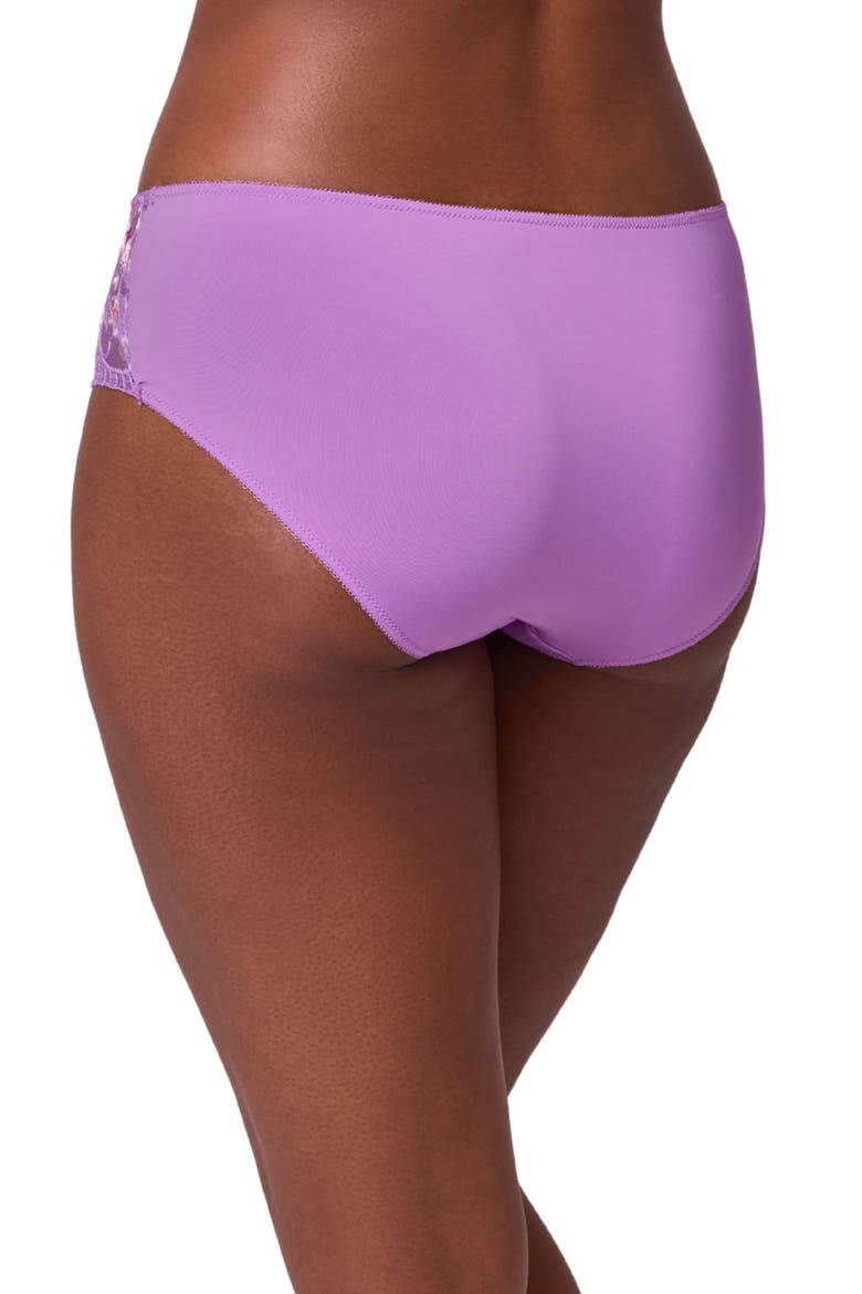 Floral Lace & Microfiber Hipster Panties, Alternate, color, TULIP/ TULIP FIELD
