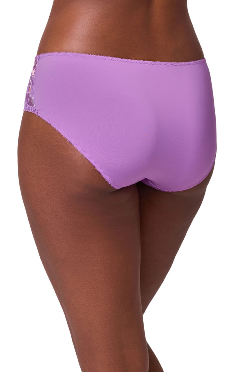 Montelle Intimates Floral Lace & Microfiber Hipster Panties, Alternate, color, Tulip/ Tulip Field