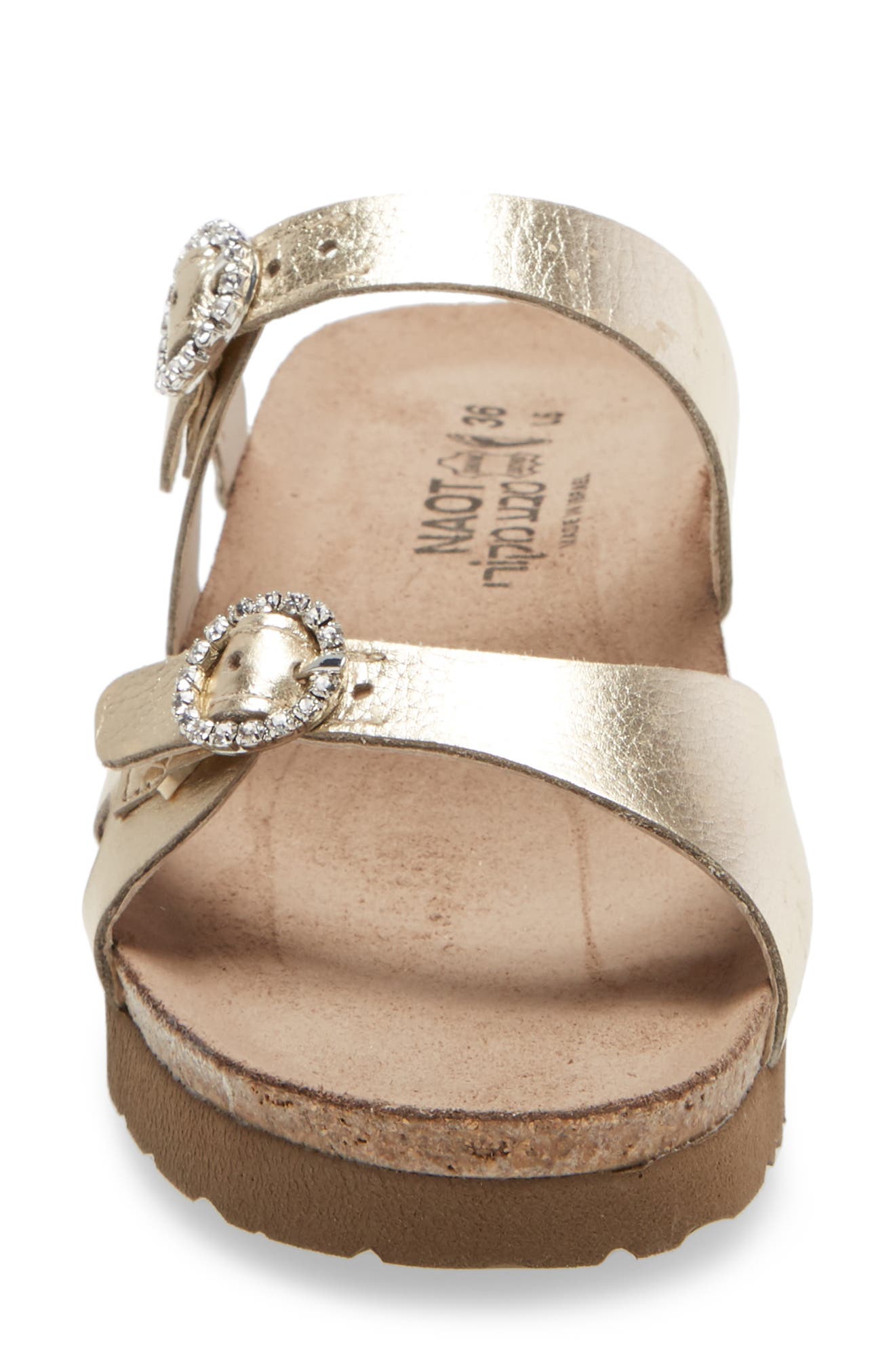 Naot Kate Rhinestone Buckle Sandal, Alternate, color, Radiant Gold Leather