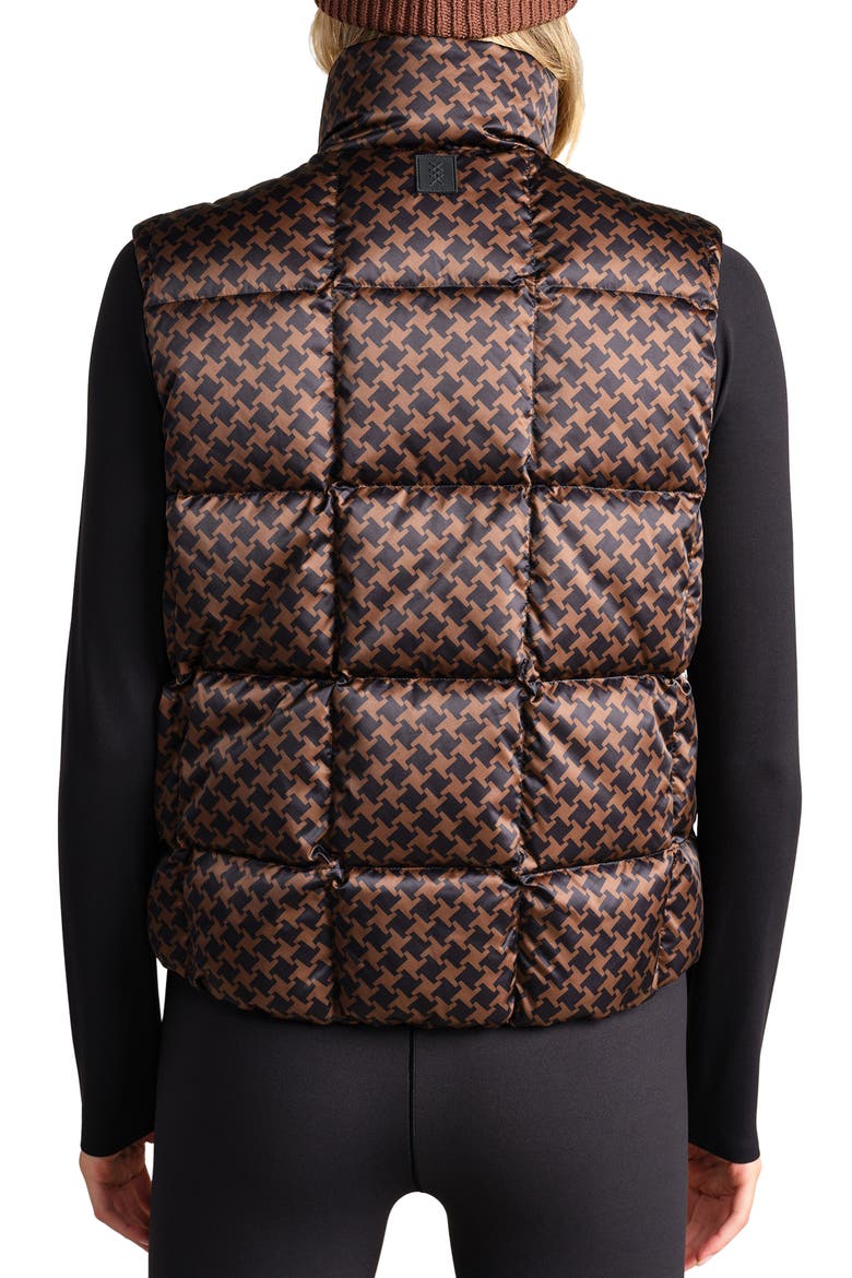 Water Repellent Houndstooth Check 650 Fill Power Down Vest, Alternate, color, CHESTNUT BROWN HOUNDSTOOTH