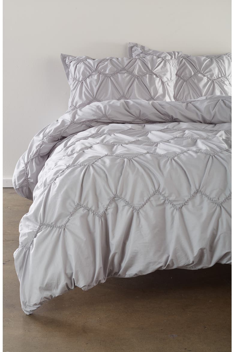 Mara Textured Duvet Cover & Sham Set, Main, color, GREY VAPOR