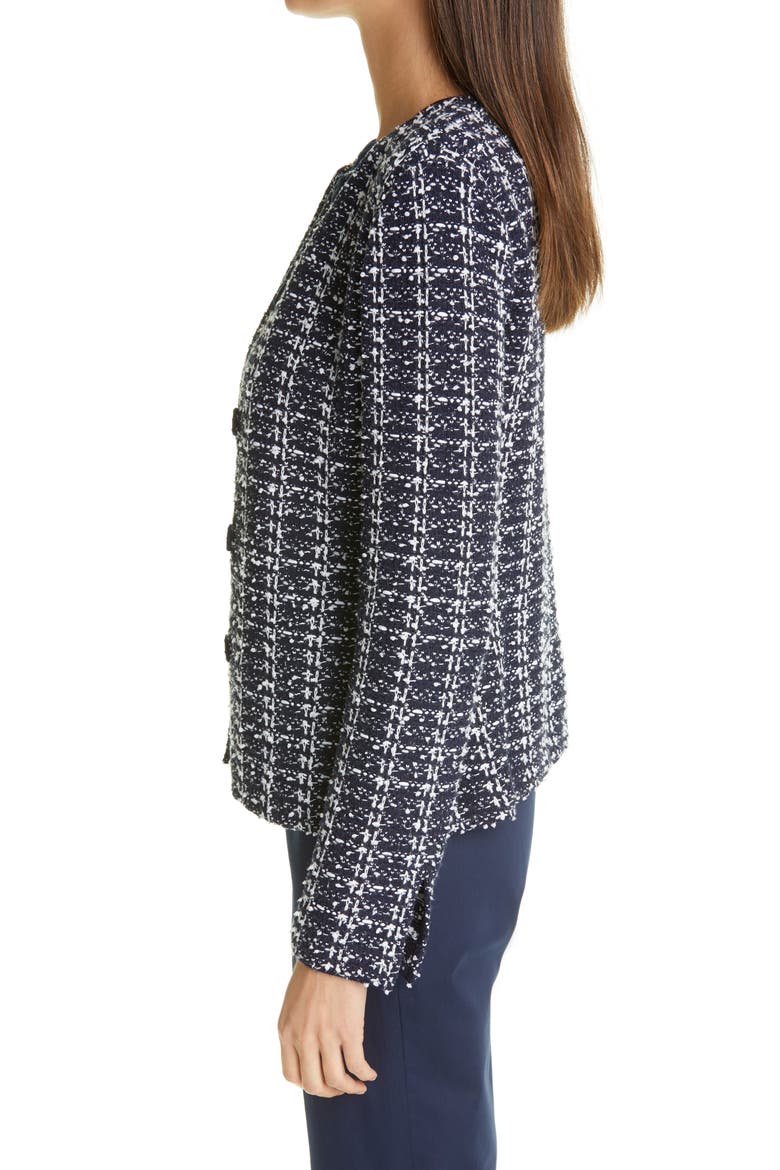 Tweed Knit Jacket, Alternate, color, NAVY/ECRU