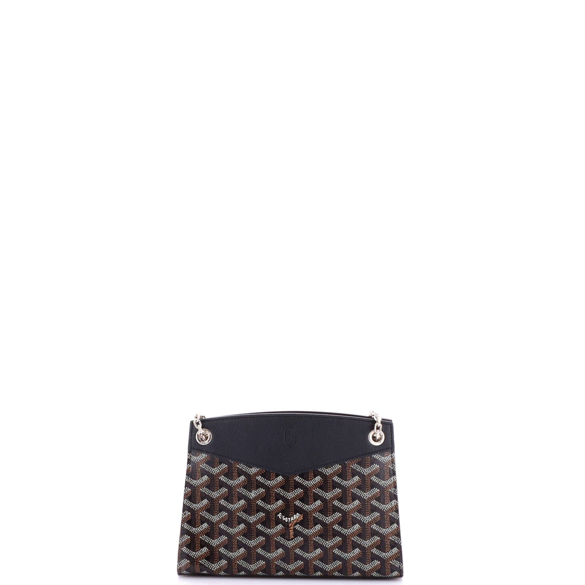 Structured Rouette Chain Shoulder Bag Coated Canvas Mini, Alternate, color, Black