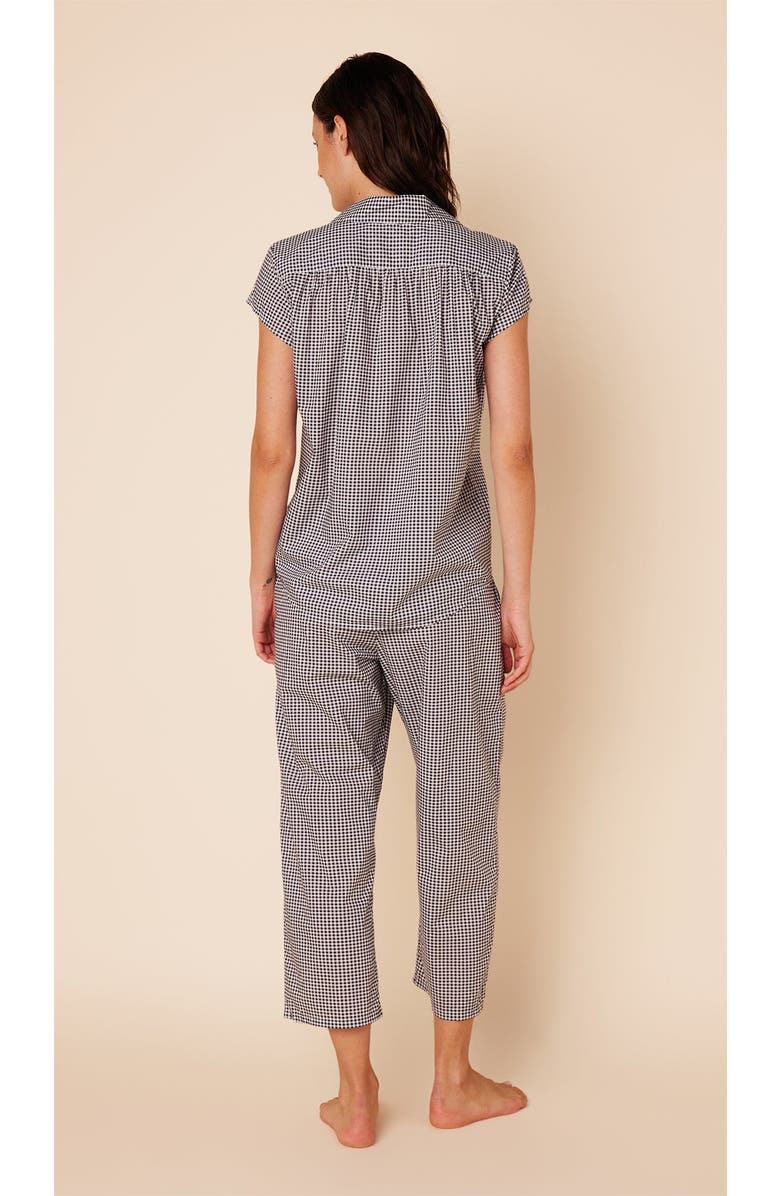 The Cat's Pajamas Luxe Pima Capri Print Set, Alternate, color, Classic Gingham Navy