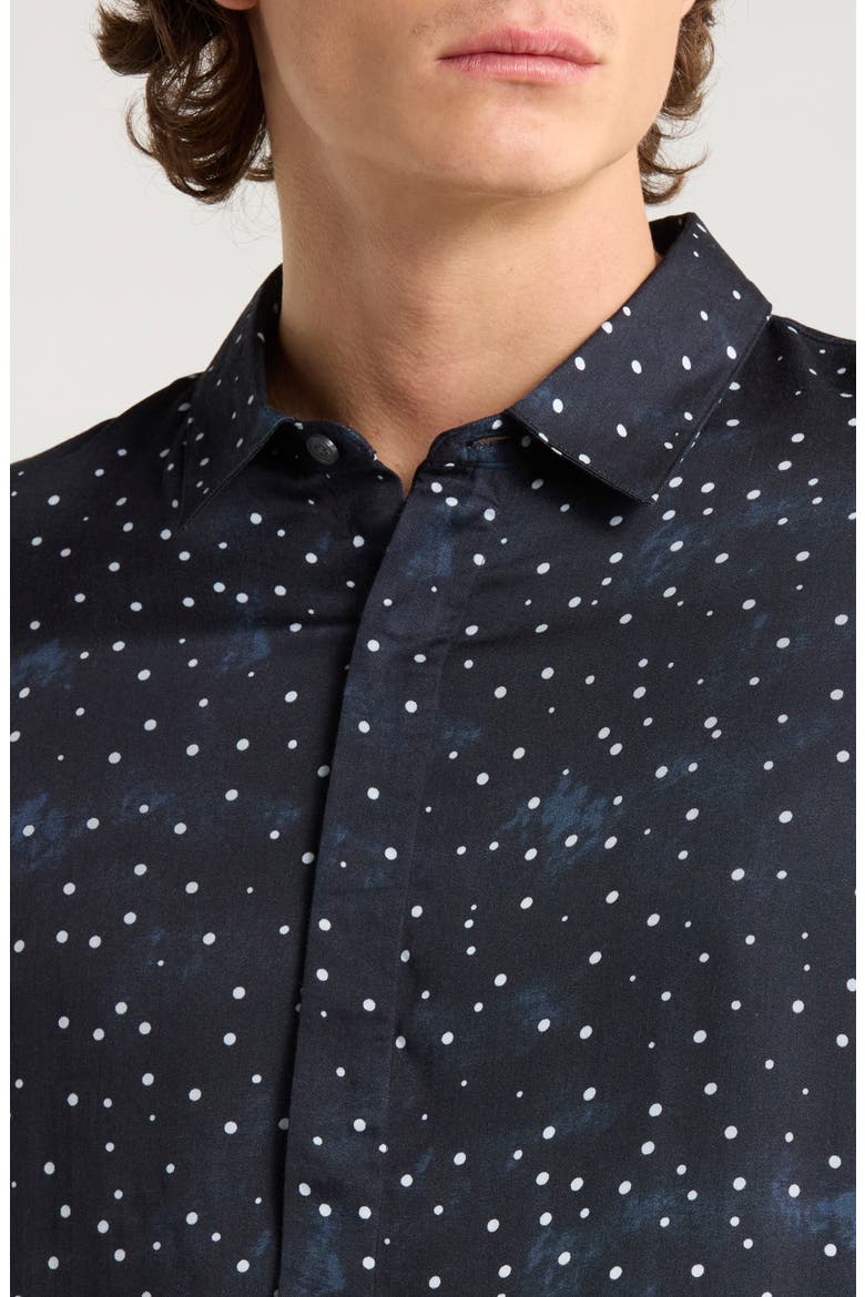 Rodney Hidden Placket Button-Up Shirt, Alternate, color, BLACK