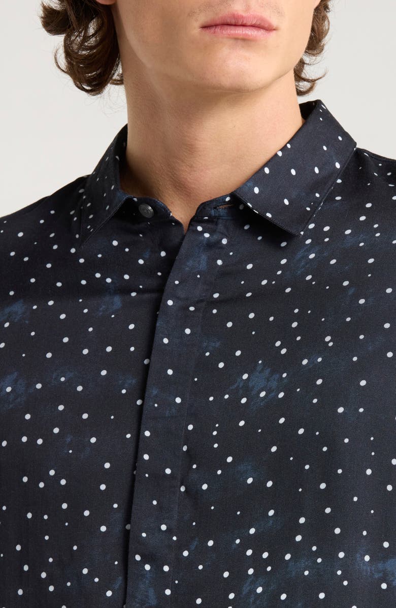 John Varvatos Rodney Hidden Placket Button-Up Shirt, Alternate, color, Black