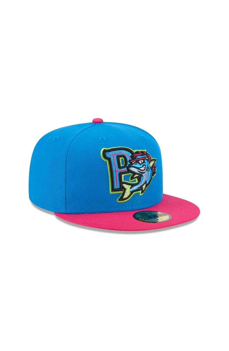New Era Men's New Era Blue Pensacola Blue Wahoos Theme Nights 59FIFTY Fitted Hat, Alternate, color,