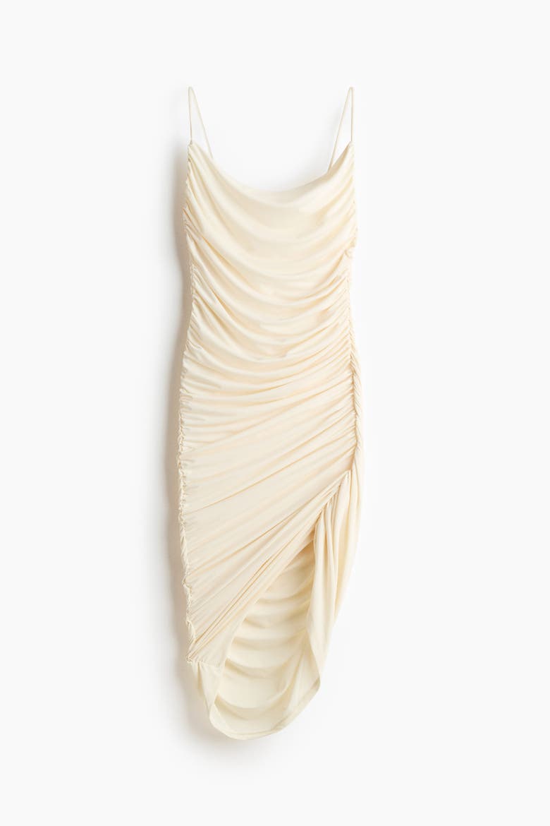 Draped Strappy Dress, Alternate, color, Cream