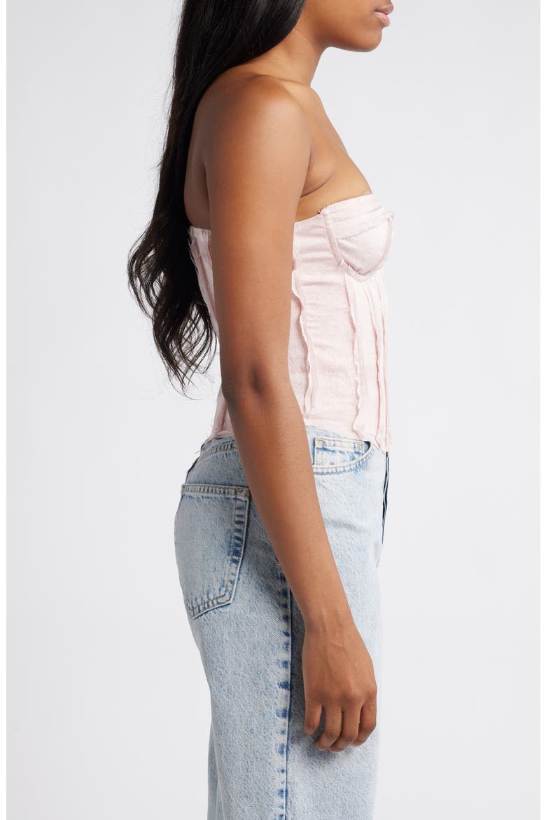 Strapless Corset Top, Alternate, color, PINK ICING