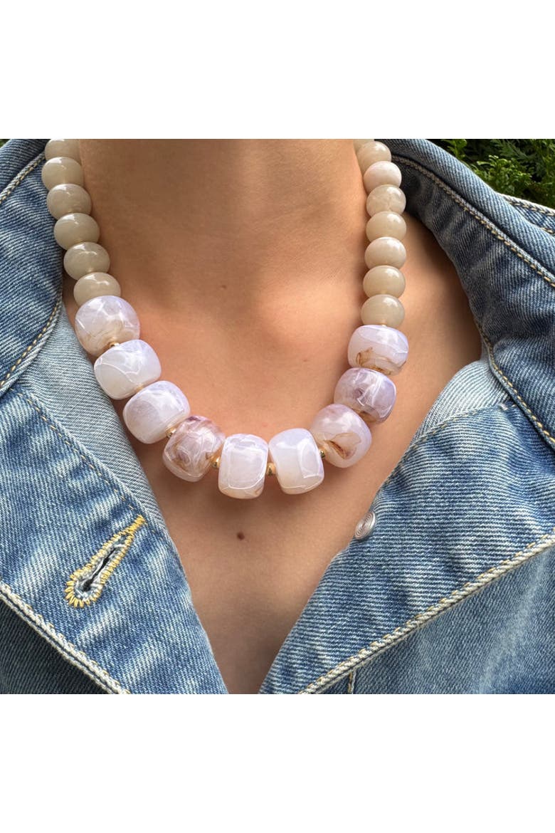 The Moonstone Path Necklace, Alternate, color, Pink