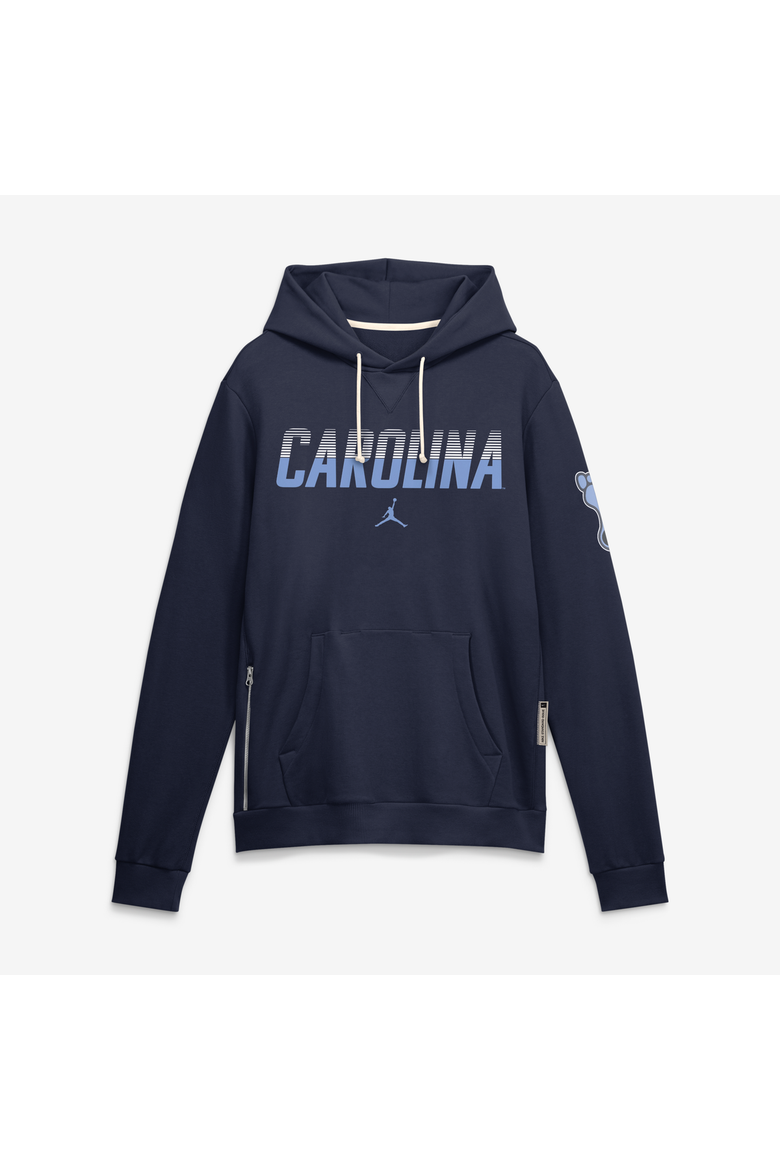 Men's Jordan Brand Navy North Carolina Tar Heels 2026 Sideline Standard Issue Dri-FIT Hoodie, Main, color, Navy