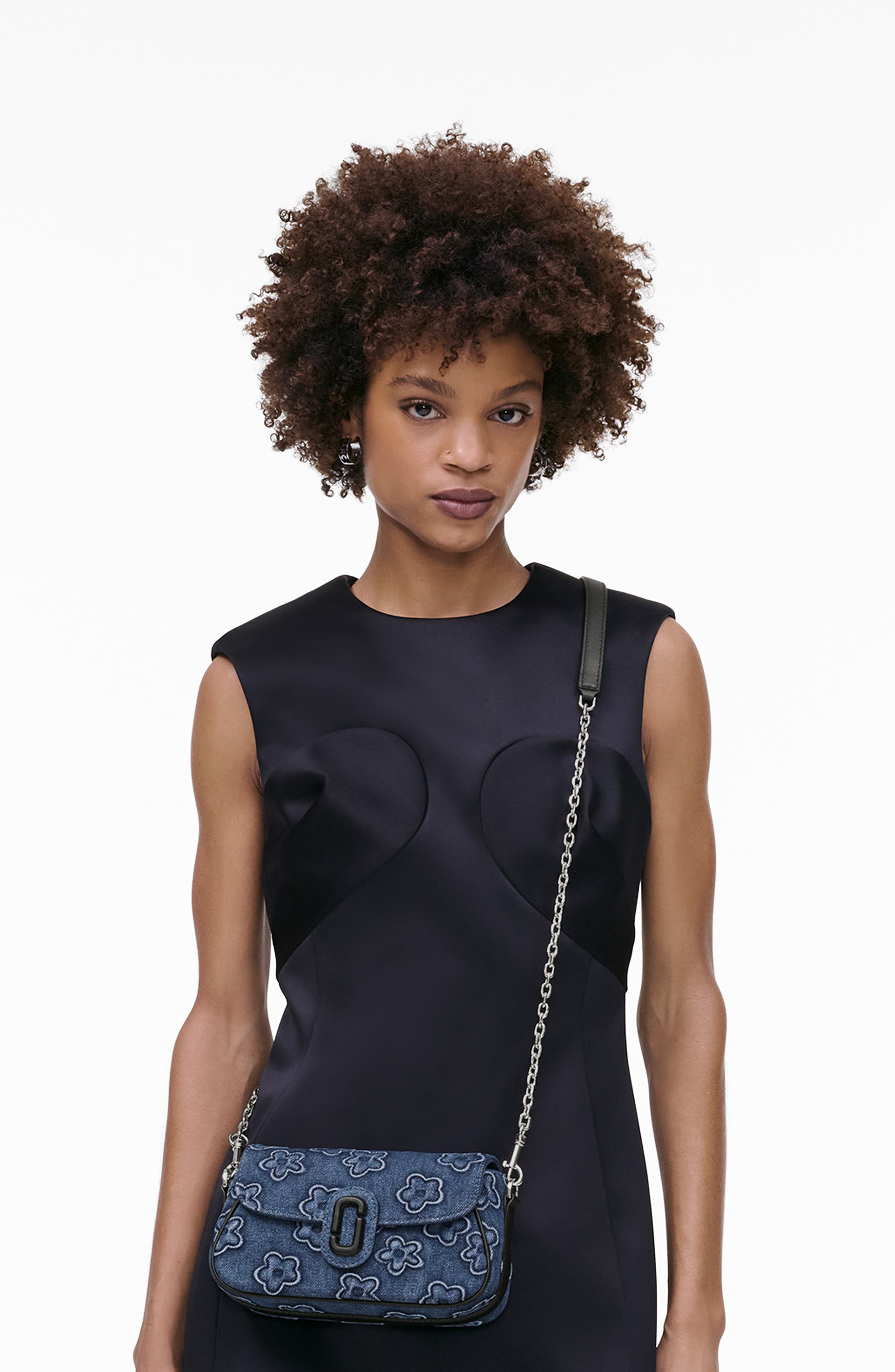 Marc Jacobs The Puffy Daisy Denim Clover Shoulder Bag, Alternate, color, 