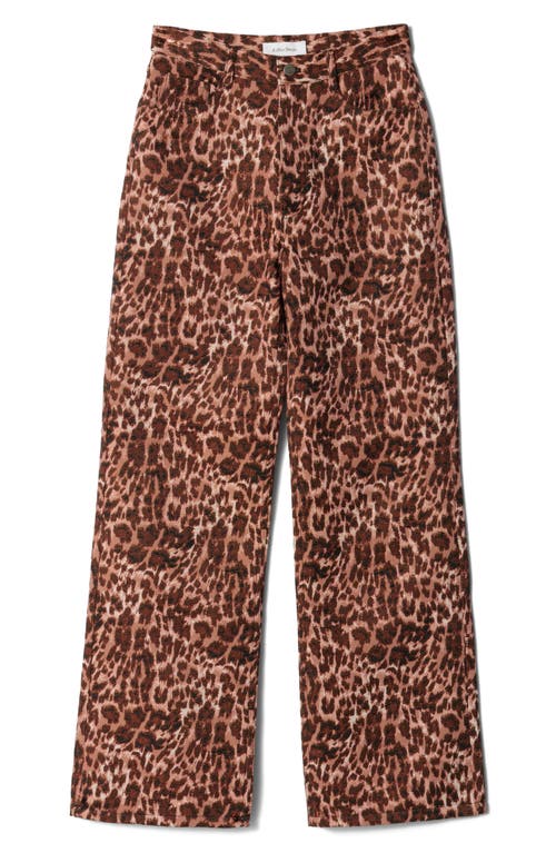 & Other Stories Leopard Print Wide Leg Pants In Brown