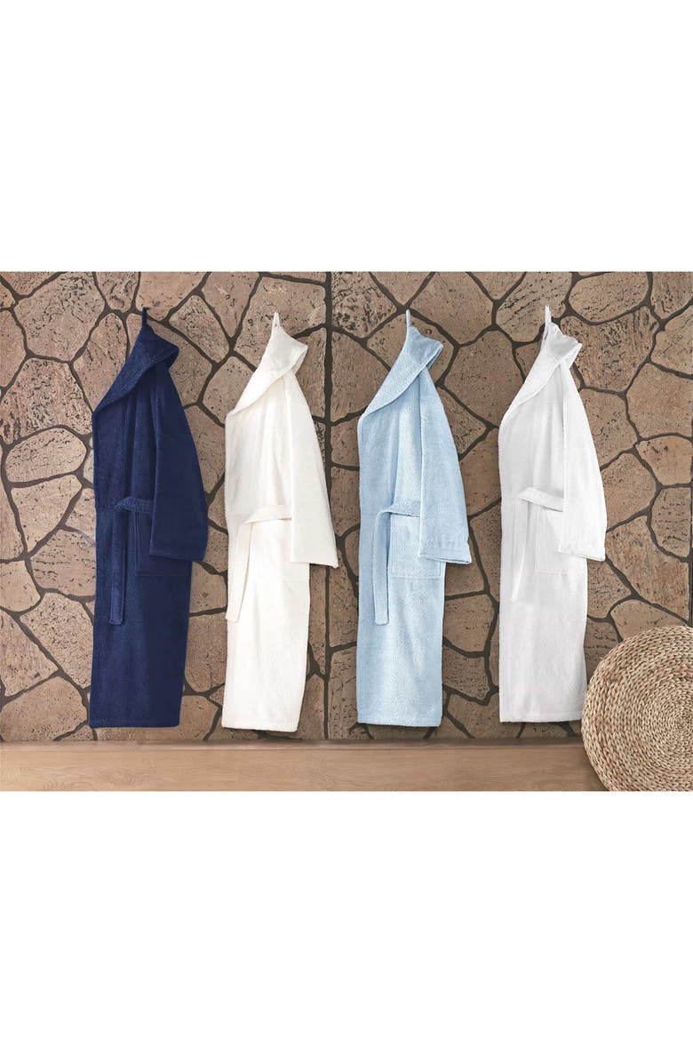 DePera Shawl Turkish Cotton Bathrobe, Alternate, color, Ivory