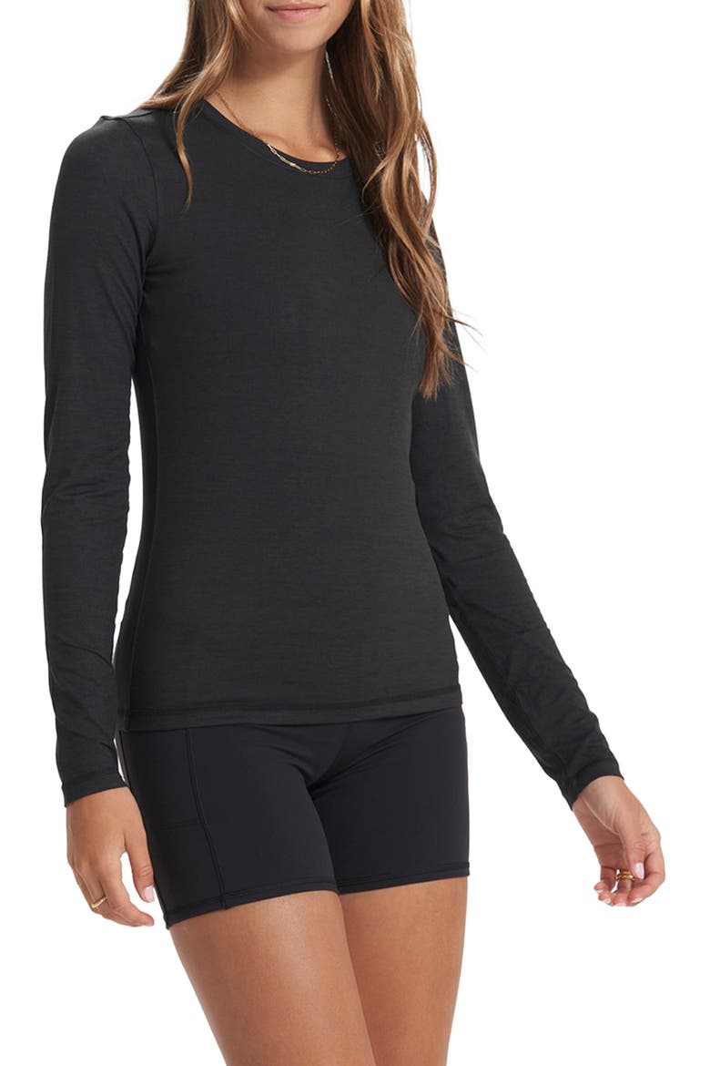 Long Sleeve T-Shirt, Main, color, BLACK HEATHER