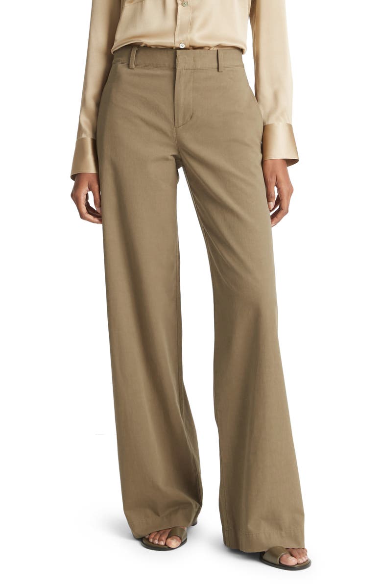 Vince Cotton Wide Leg Pants, Main, color, Artichoke