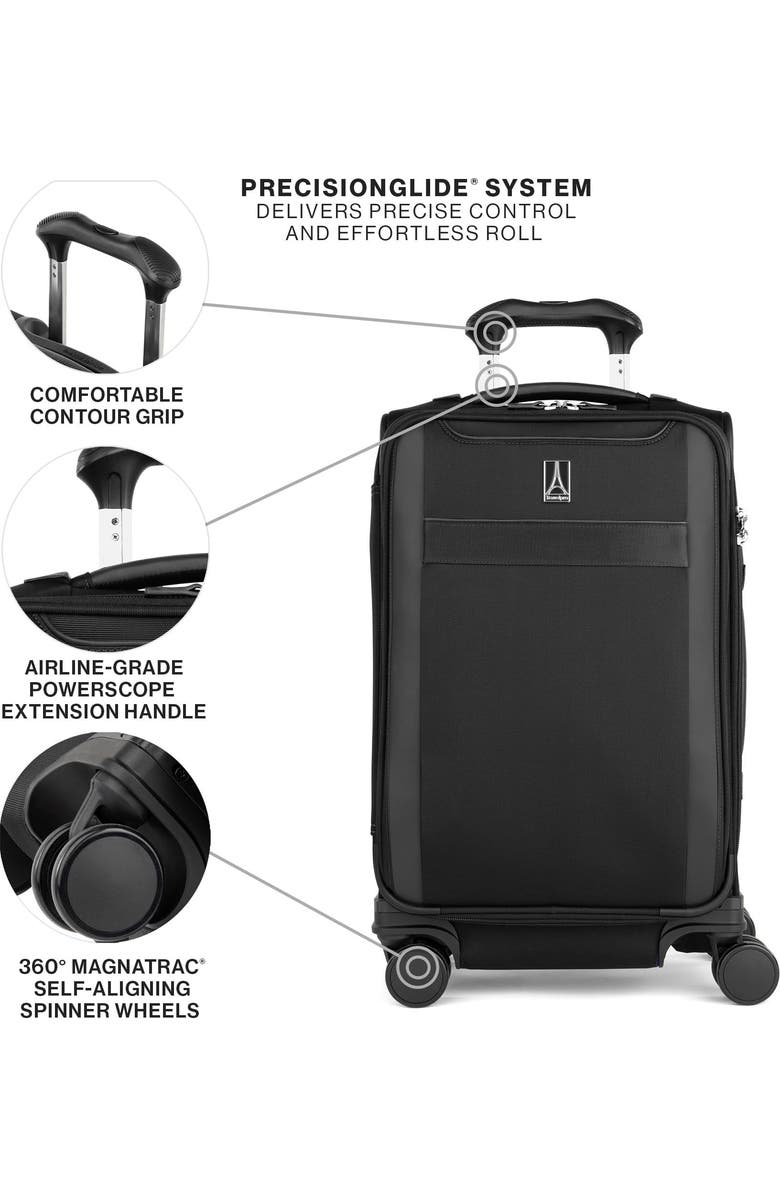 TRAVELPRO Versapack + Lightweight Softside Expandable 21" Carry On Spinner Luggage, Alternate, color, Black
