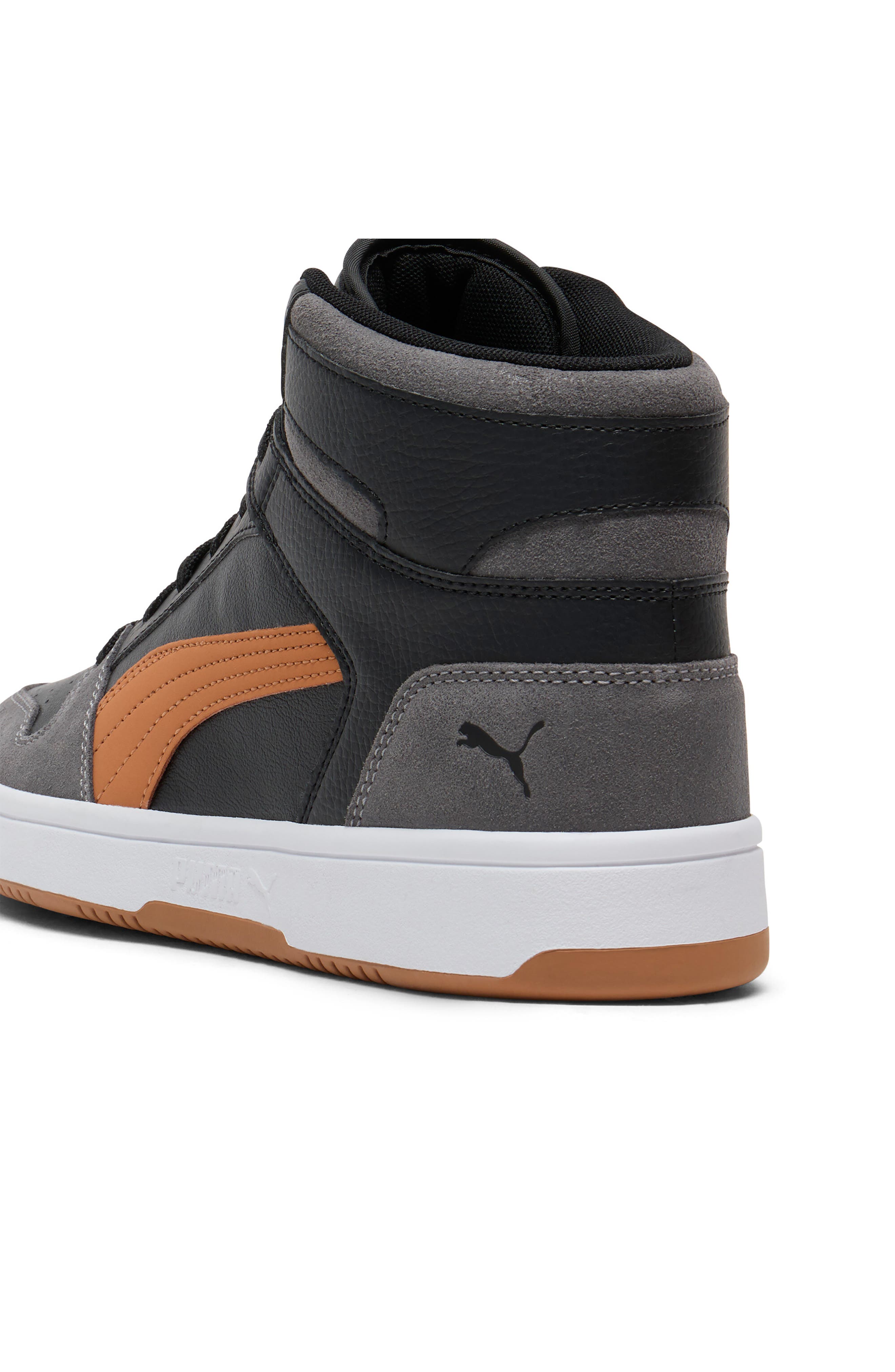 PUMA Rebound Layup High Top Sneaker, Alternate, color, Puma Black-Melted Caramel