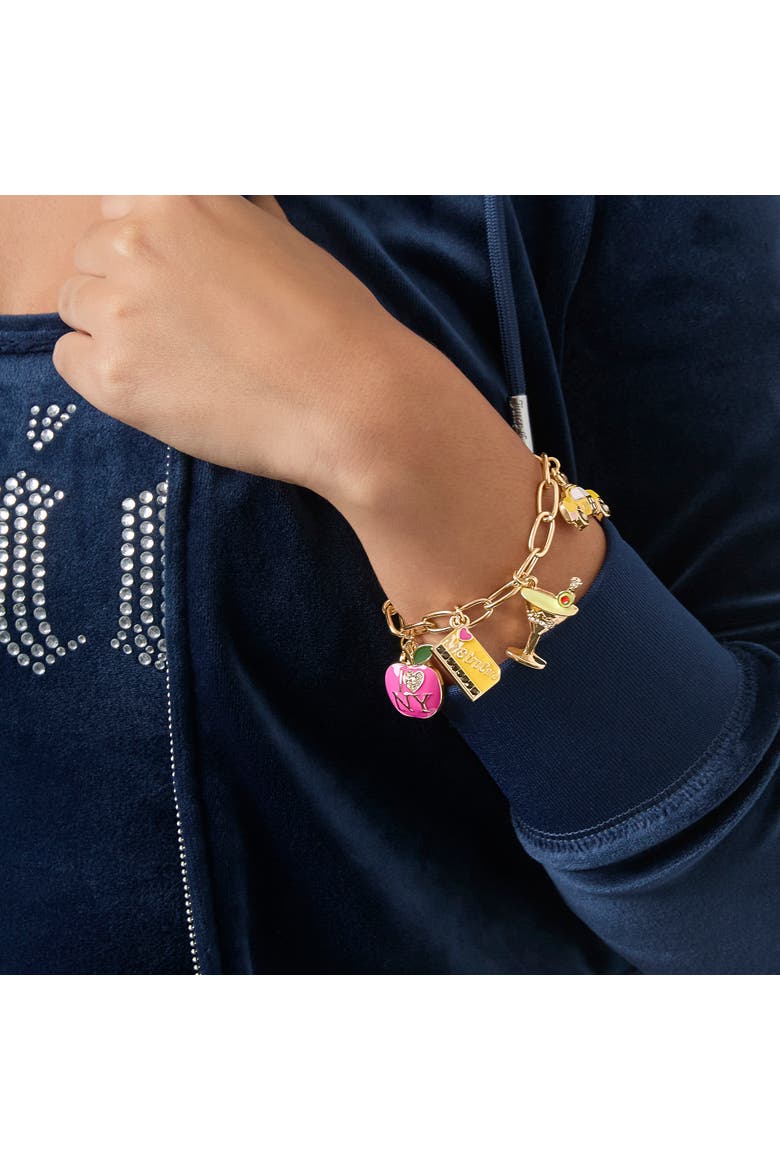City Icons Charm Bracelet, Gold-Tone Enamel Charms, Alternate, color, Gold Tone