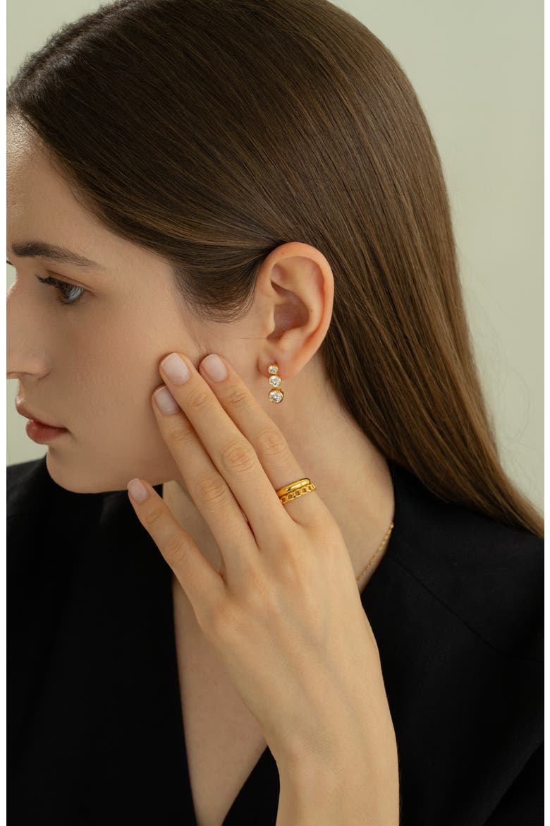 Sterling Silver 18k Gold Plated Ingrid Ring Delicate Modern Dainty, Alternate, color, Gold