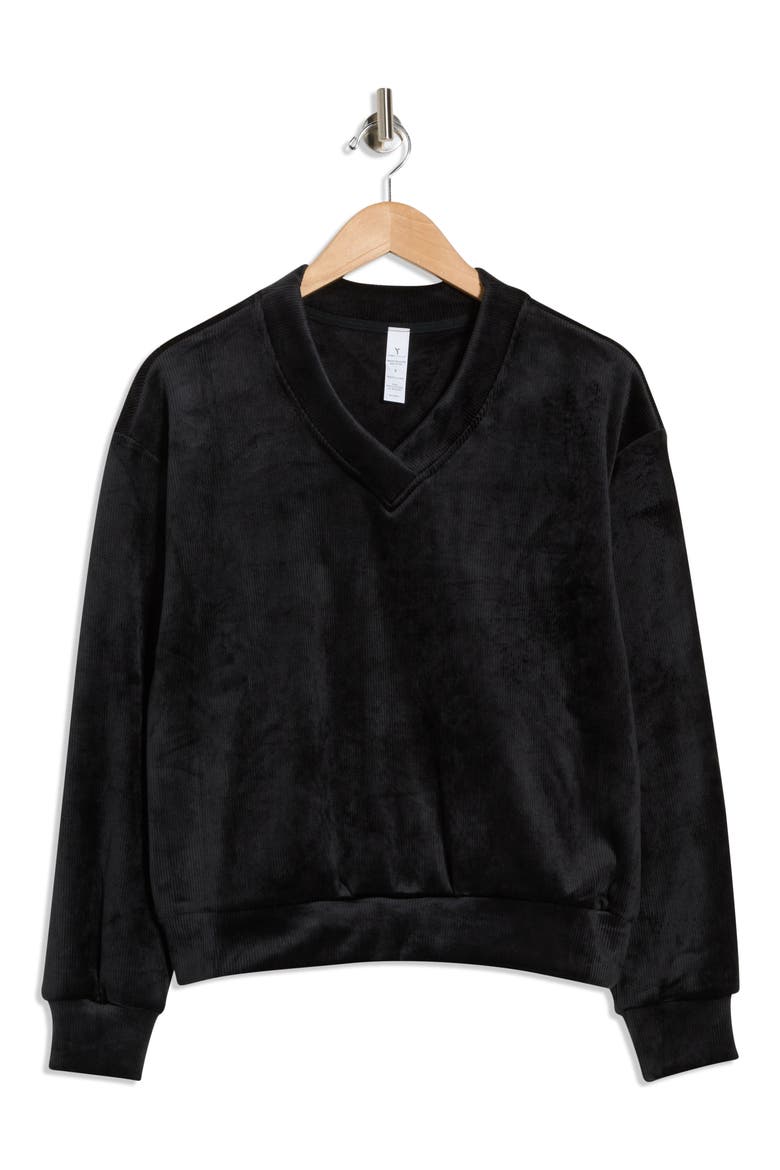 Dreamy Rib Coffee Run Sweatshirt, Alternate, color, BLACK