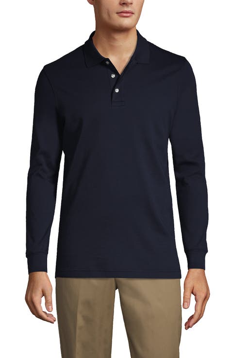 School Uniform  Long Sleeve Interlock Polo Shirt